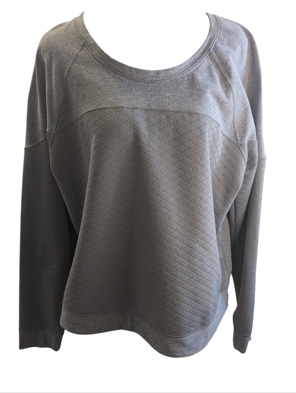 The North Face Women's Gray Crew Neck Quilted Sweatshirt Size XL